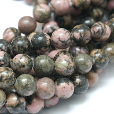 Natural Rhodonite Beads Strands G-D862-01-8mm-1