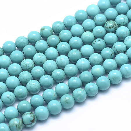 Natural Magnesite Round Beads Strands TURQ-G148-03-6mm-1