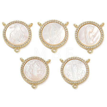 Brass Micro Pave Clear Cubic Zirconia Chandelier Component Links CU-CBA5585-03G-1