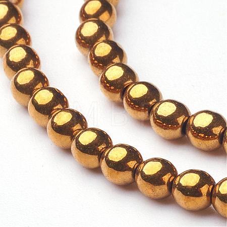 Non-Magnetic Synthetic Hematite Beads Strands G-G091-3mm-1-1
