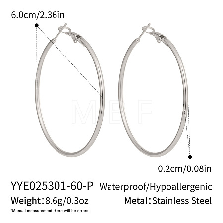 304 Stainless Steel Hoop Earrings OC2065-12-1
