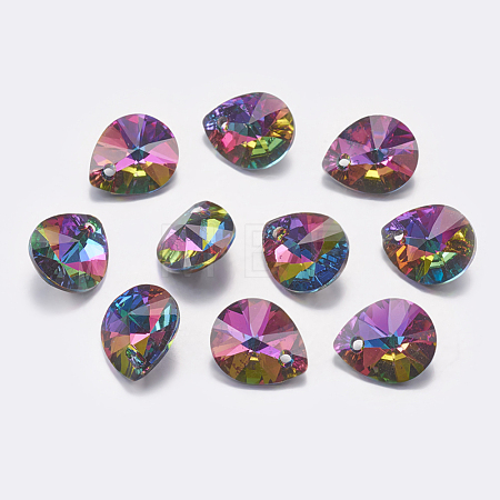 Faceted K9 Glass Rhinestone Charms RGLA-F053-B-001VO-1