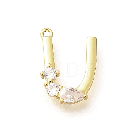 Brass Micro Pave Cubic Zirconia Pendants KK-M310-01G-21-1