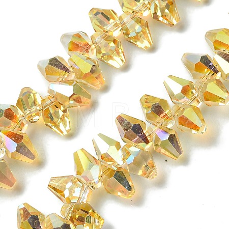 Transparent Electroplate Glass Beads Strands GLAA-K064-06A-HP01-1