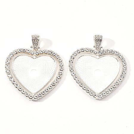 Alloy Pendant Cabochon Settings X-PALLOY-S107-004S-RS-1