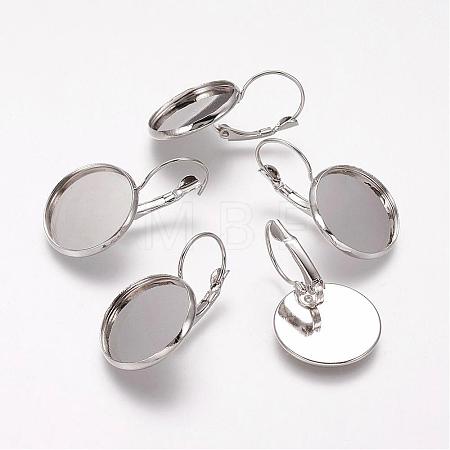 Brass Leverback Earring Findings KK-H024-P-1