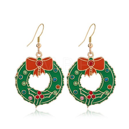 Christmas Theme Alloy Plastic Dangle Earrings FS-WG6FBD6-19-1