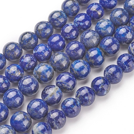 Natural Lapis Lazuli Bead Strands G-G953-02-6mm-1