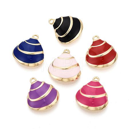 Rack Plating Alloy Enamel Pendants ENAM-T091-51M-G-1