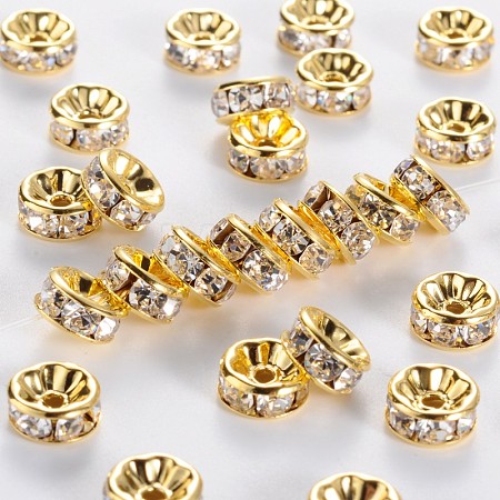 Brass Rhinestone Spacer Beads RB-A014-Z8mm-01G-NF-1