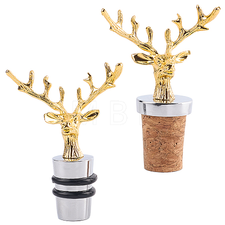 2Pcs 2 Style Zinc Alloy Wine Stoppers FIND-GF0011-17B-1