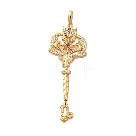 Brass Micro Pave Cubic Zirconia Big Pendants KK-B147-04G-06-1