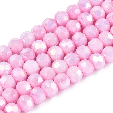 Anti-Tarnish Electroplate Glass Beads Strands EGLA-ZX010-4mm-02-1