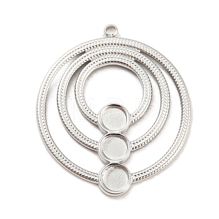 Non-Tarnish 304 Stainless Steel Pendant Cabochon Settings STAS-P333-03P-1