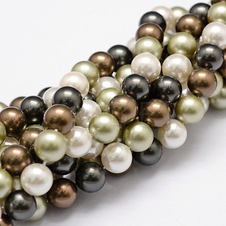 Shell Pearl Bead Strands X-BSHE-L017-18-1