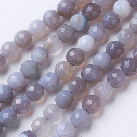 Natural Banded Agate Beads Strands X-G-G754-02-8mm-1