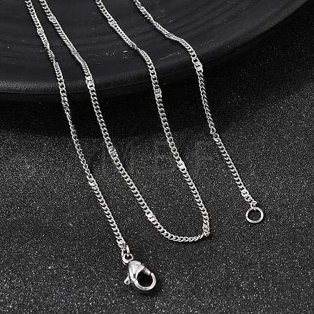 12Pcs 1.8MM 304 Stainless Steel Textured Twisted Chain Necklaces for Men Women NJEW-H093-20P-02-1