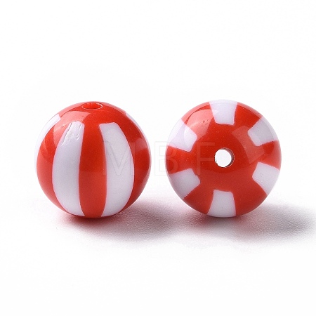 Opaque Acrylic Stripe Beads LS-OACR-E009-02E-1
