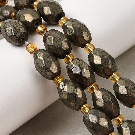 Natural Pyrite Beads Strands G-Z131-F01-01-1