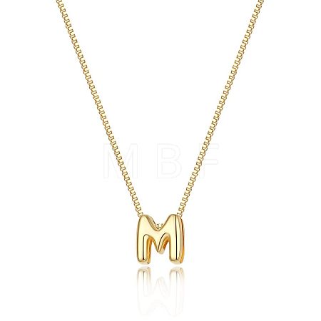 Brass Initial Pendant Box Chain Necklaces for Women FS-WG5C822-13-1