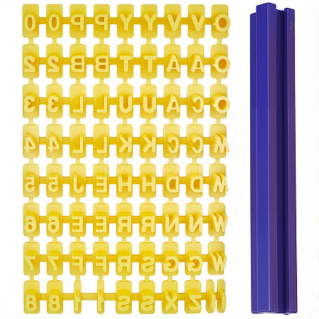 1 Bag Letters & Numbers PP Plastic Cookie Stamps DIY-SC0033-92-1