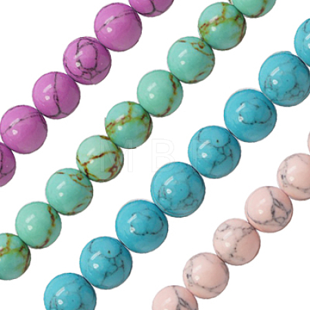 Synthetic Turquoise Beads Strands TURQ-H038-8mm-M-1