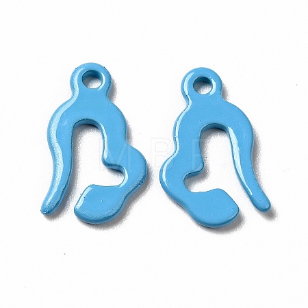 Spray Painted 201 Stainless Steel Charms STAS-G304-27B-1