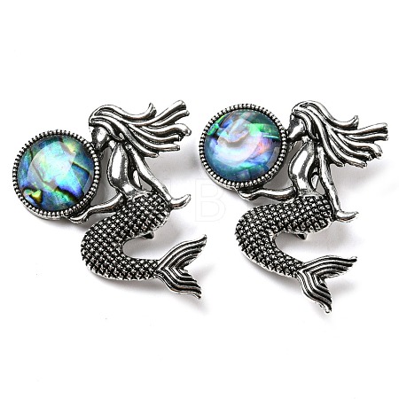Dual-use Items Alloy Mermaid Brooch JEWB-C026-02H-AS-1