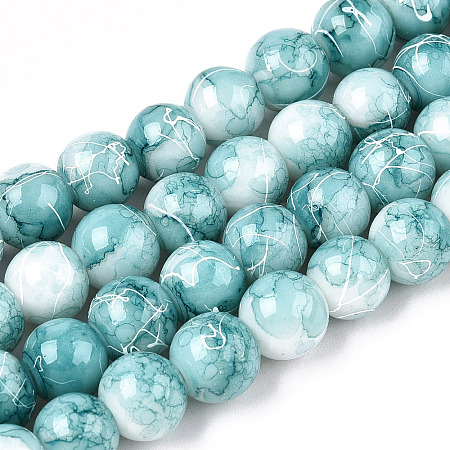 Drawbench Glass Round Beads GLAD-WH0001-01-19-1
