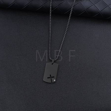 201 Stainless Steel Crystal Rhinestone Pendant Necklaces FS-WGBCC8A-02-1