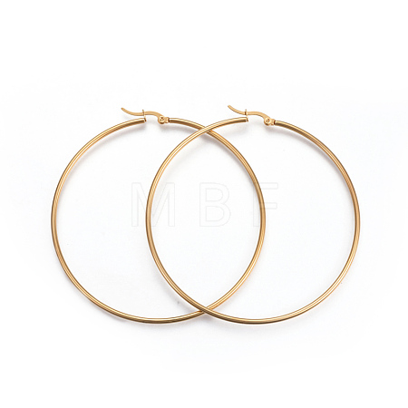 201 Stainless Steel Big Hoop Earrings EJEW-A052-20D-G-1