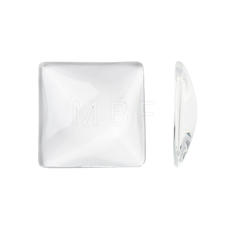 Transparent Glass Square Cabochons X-GGLA-A001-25mm-1