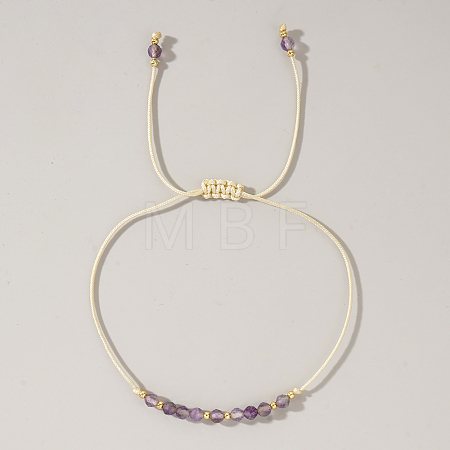 Natural Birthstone Braided Bead Bracelets for Women VA8051-2-1