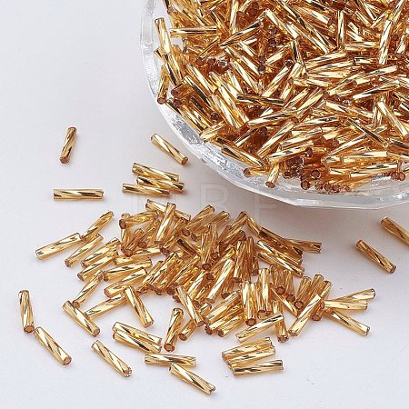 Glass Twisted Bugle Beads SEED-E002-12mm-822#-1
