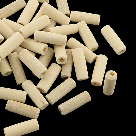 Undyed Natural Wood Tube Beads X-WOOD-R253-04-LF-1