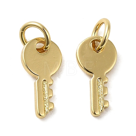 Rack Plating Brass Cubic Zirconia Charms KK-Q795-07G-1