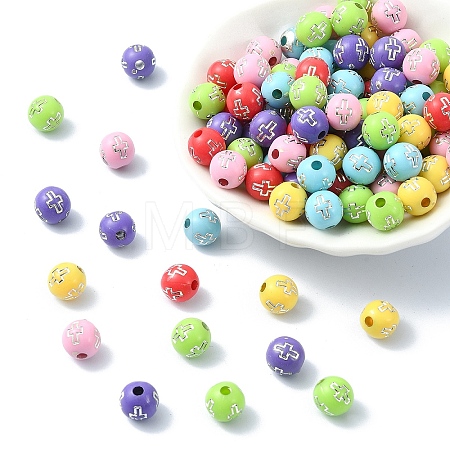 Plating Acrylic Beads PACR-YW0001-18-1