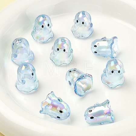 10Pcs Transparent Acrylic Bead Caps TACR-YW0003-23C-1