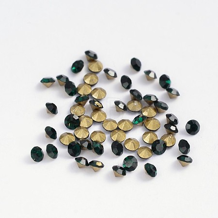 Back Plated Grade A Diamond Glass Pointed Rhinestone RGLA-SS16-010-1