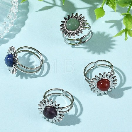 Stainless Steel Cuff Open Rings RJEW-JR01078-02-1