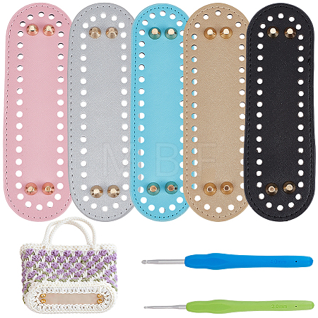 5Pcs 5 Colors PU Imitation Leather Bag Bottoms FIND-CL0001-87B-1
