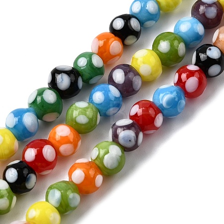 Handmade Lampwork Beads LAMP-D002-6mm-01C-1