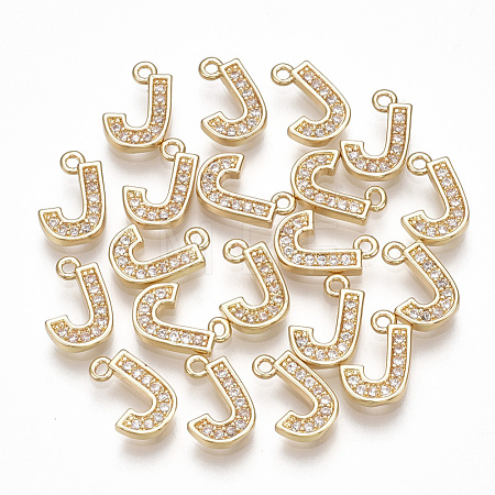 Brass Cubic Zirconia Charms KK-S348-330J-1