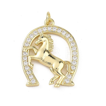 Brass Micro Pave Clear Cubic Zirconia Pendants KK-B177-05D-G-1