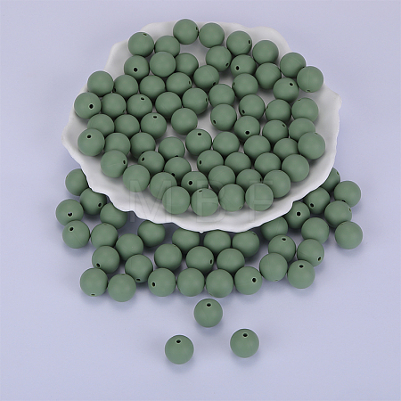 Round Silicone Focal Beads SI-JX0046A-104-1