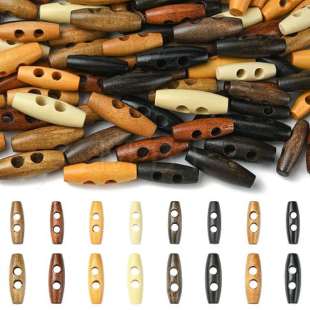 160Pcs 16 Styles Natural Wood Buttons FIND-CJ0004-42-1