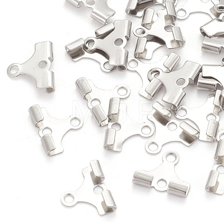 Tarnish Resistant 304 Stainless Steel Folding Crimp Ends X-STAS-M250-02-1