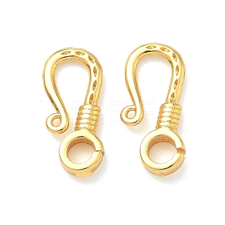 Brass S-Hook Clasps KK-H532-19G-1