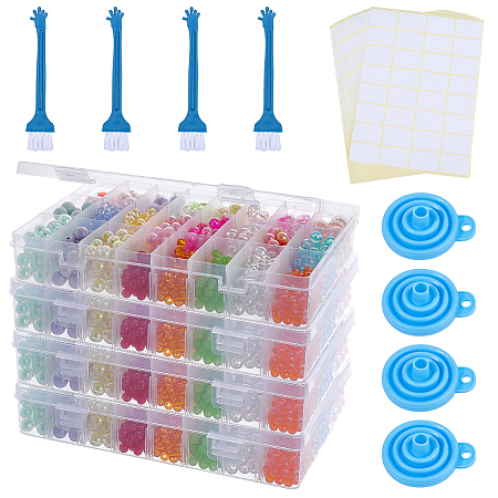 4Pcs 24 Grids Rectangle Plastic Adjustable Dividers Boxes CON-WR0001-20-1