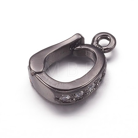 Brass Cubic Zirconia Enhancer Shortener Bails ZIRC-K070-16B-1